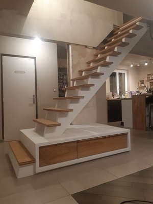 Escalier double limons crémaillère