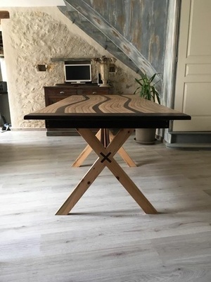 Table en douelle de barrique