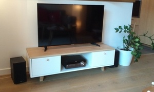 Meuble TV MDF chêne scandinave