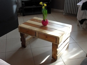 Table de salon en palette de récup