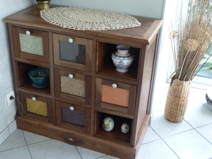 Meuble type grainetier en surcyclage (upcycling pour les grands bretons)