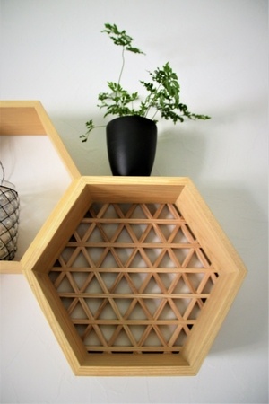 Étagère murale hexagone