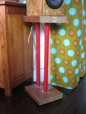 Pieds d'enceinte bois-métal