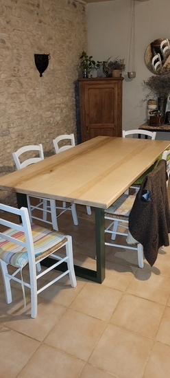 Table frêne et acier