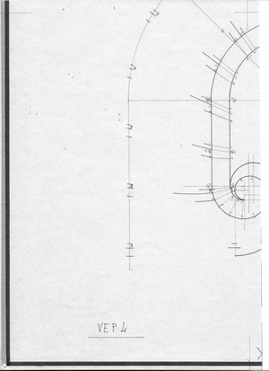 Epure d'un limon débillardé vue en plan