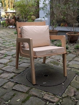 Fauteuil Mid-Century en frêne