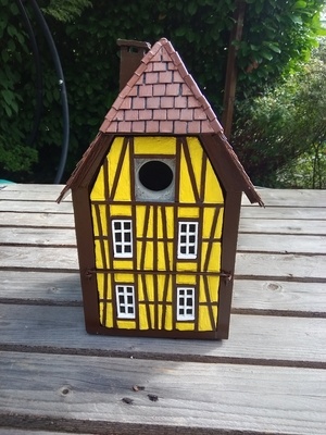 Nichoir à mésanges Ciment et bois