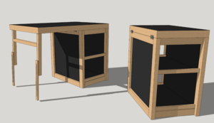 Établi pliant et meuble mortaiseuse