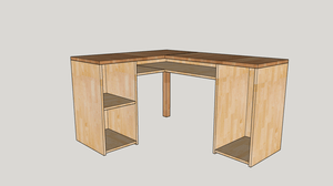 Bureau d'angle en lamellé collé