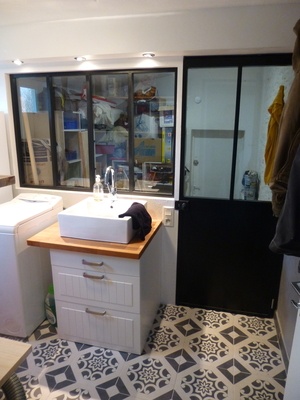 Vue d'ensemble verrière bois + porte bois