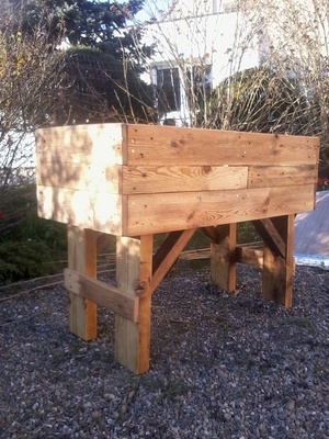 Bacs de jardin en palettes