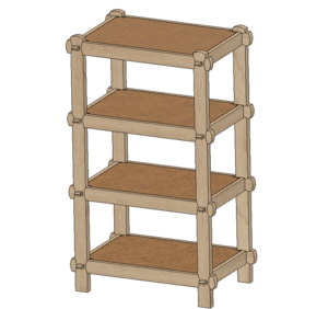 Étagère assemblage CNC "Oval Shouldered Halving"  avec clé