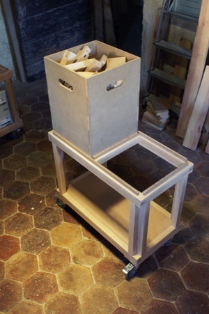 Chariots d'atelier et caisse à chutes