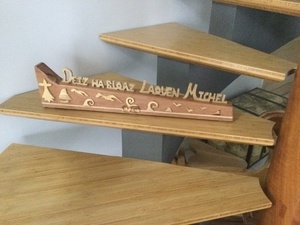 Petit sujet en bois pour anniversaire en breton