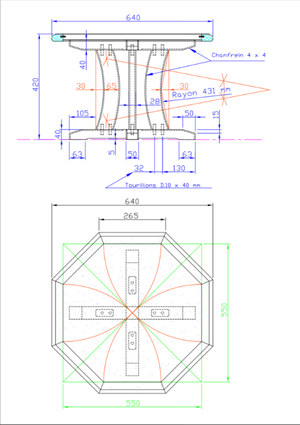 Table basse octogonal