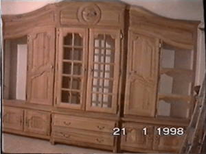 Bibliothèque traditionnelle en orme rouge