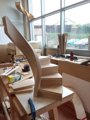 Maquette limon d'escalier à jour conique