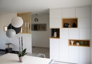 Agencement de salon et claustra