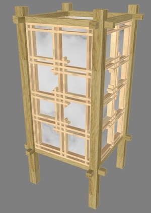 Plan de lampe japonaise style shoji