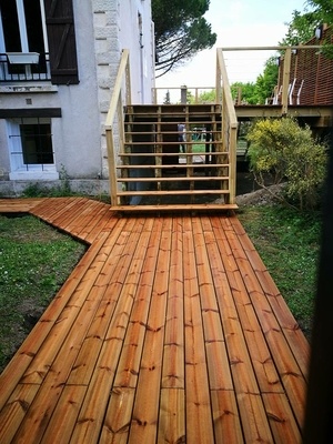 Terrasse bois sur pilotis en pin CL4