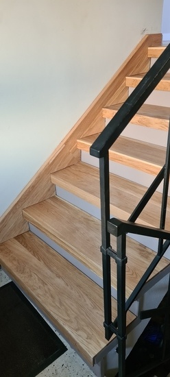 Doublage bois escalier pierre