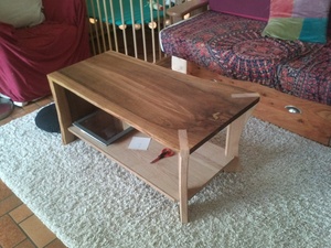 Table basse noyer et frene
