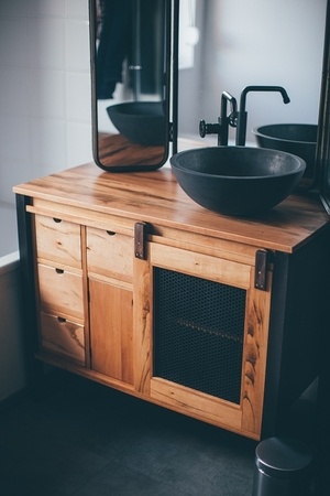 Meuble sous vasque "industriel"