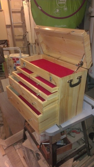 Coffre à accessoires pour tricot et crochet