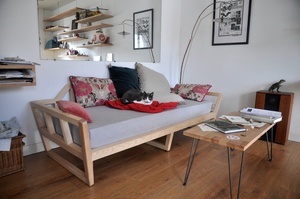 Canapé en frêne (3 places, assise 190x80cm)