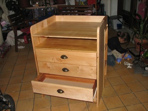 En mode table à langer, note: les raccords entre l'extension et la partie principale ne sont pas parfaits...