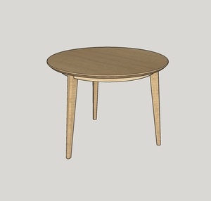 Table ronde à trois pieds avec ceinture cintrée