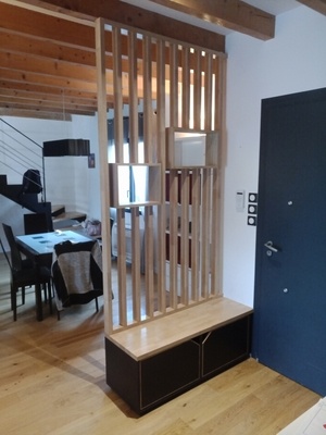 Meuble à chaussures - banc et claustra