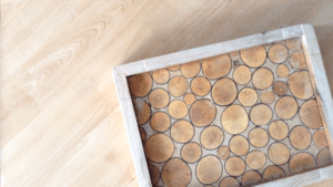 Plateau en rondin de bois