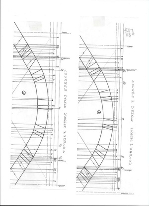 Epure d'un limon débillardé calibres rallongés