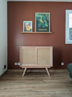 Petit meuble cannage hetre