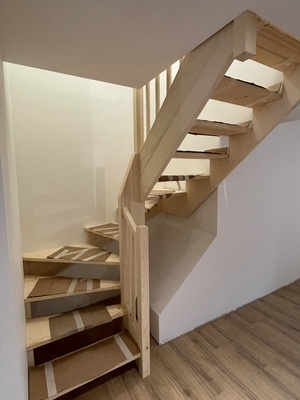 Escalier double quart tournant