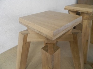 Tabourets (bois de fil/bois de bout),  2015,  chêne