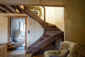 Escalier double quart tournant balancé