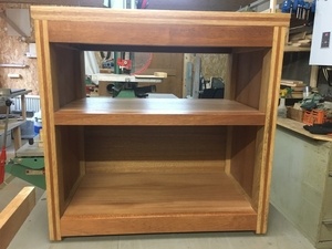 Table de chevet chêne-acajou