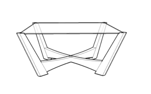 Table basse verre et chêne v2.0