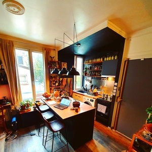 Îlot Central Cuisine - Sapin Huilé & Peint