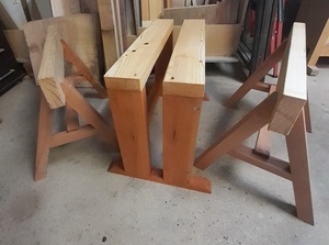 Banc de sciage et tréteaux bas