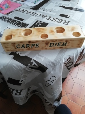 Bougeoir avec coulée d'epoxy