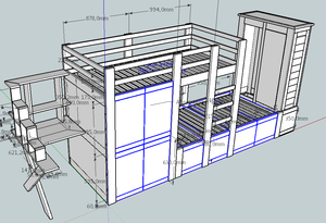 Méga Lit Bureau Armoire