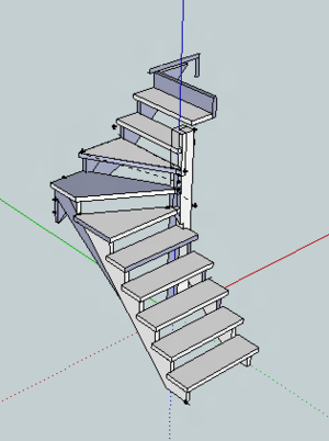 Escalier un quart tournant