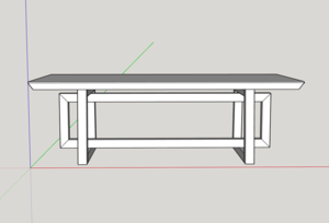 Table basse - Live edges et piètement à cadres