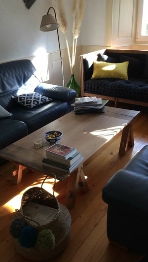 Table basse de salon en chêne de recup