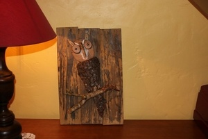 Hibou en bois de "récup"