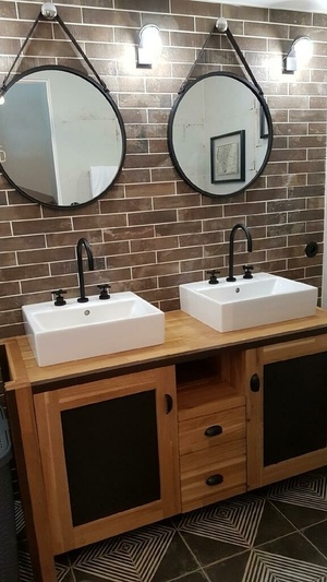 Meuble double vasque industriel