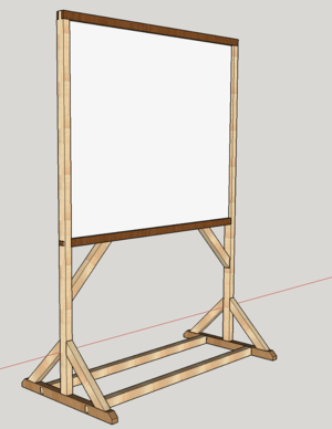 Plan pour structure de tableau en bois à 2 faces (2 panneaux dibonds 1500 x 1220)